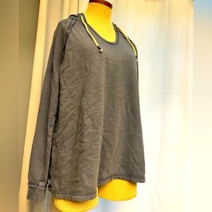 Wonderly Studio blue grey vintage style size small oversized women hoodie